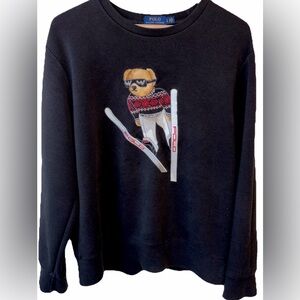 Polo Ralph Lauren RARE Limited Edition Embroidered Ski bear Sweatshirt black  L